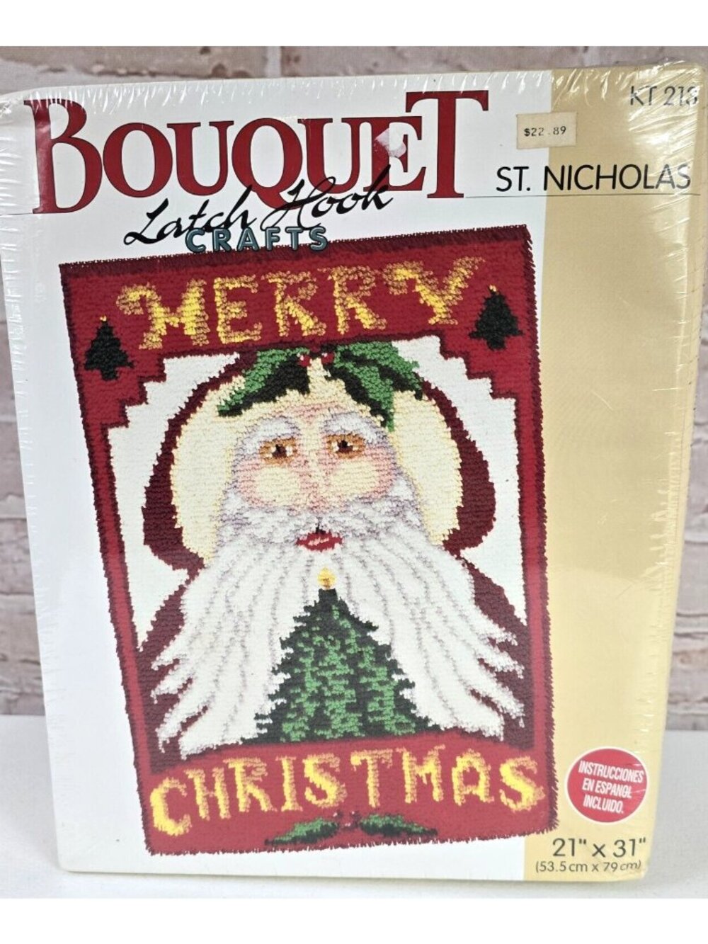 Spinrite Ltd Bouquet Latch Hook Crafts Kit 213 Merry Christmas 21" x 31" Santa